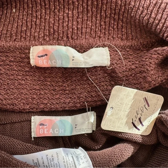 NWT Free People Nolan Sweater Set Matching Two Piece Pants Set Brown Small - Picture 10 of 15